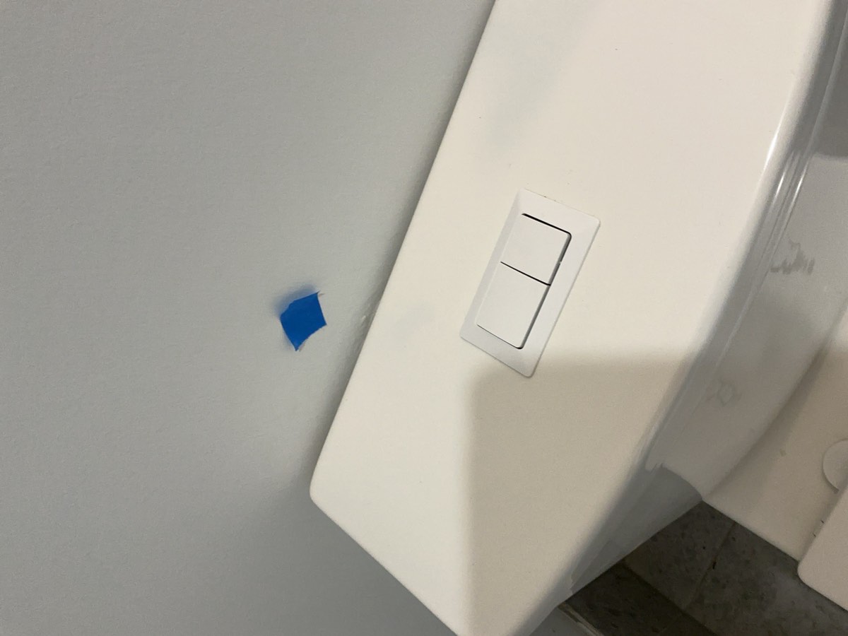 Powder room painting, recorded at a handover inspection in Oran Park