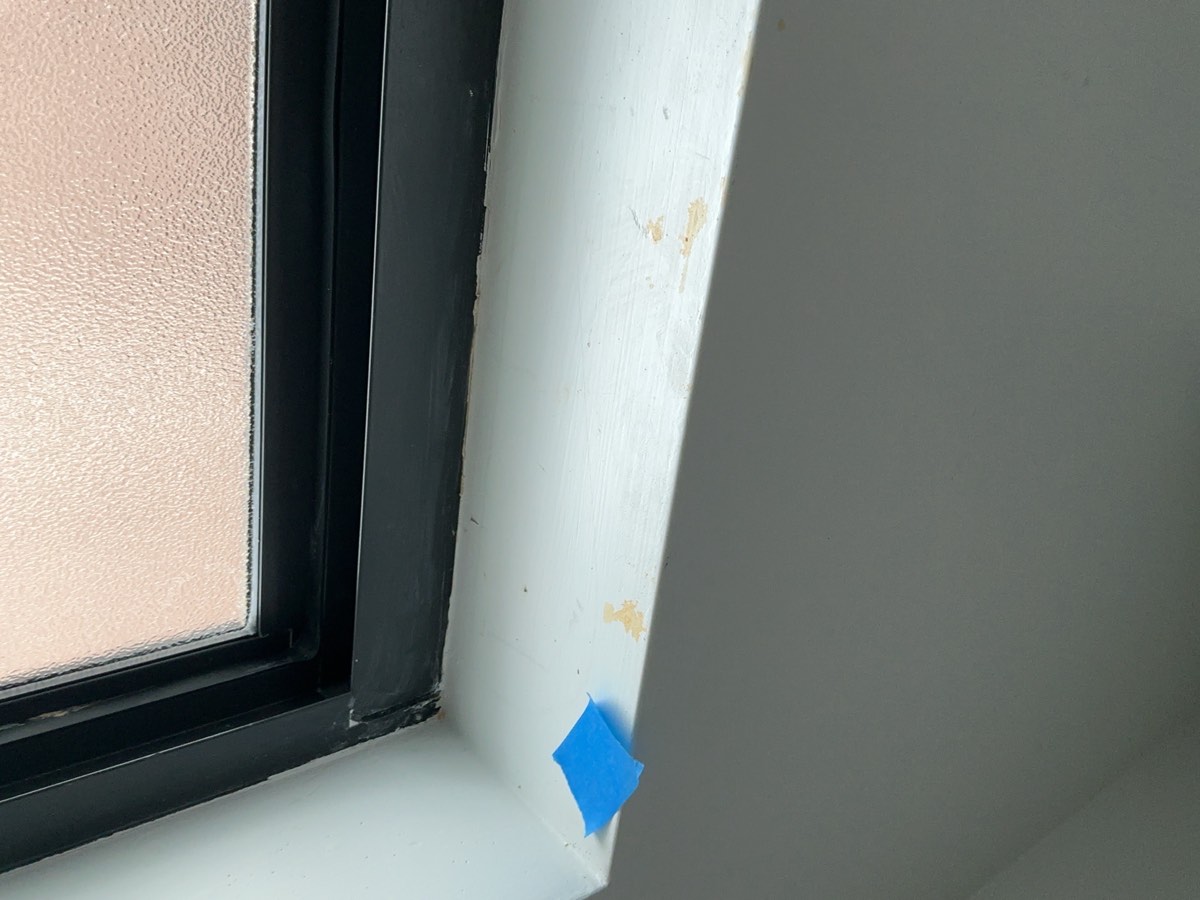 Toilet painting, recorded at a handover inspection in Oran Park